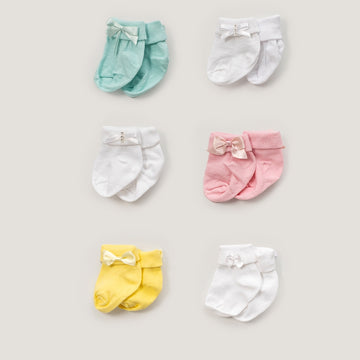 Set Of 6 Socks 0-3-3-6m / bow