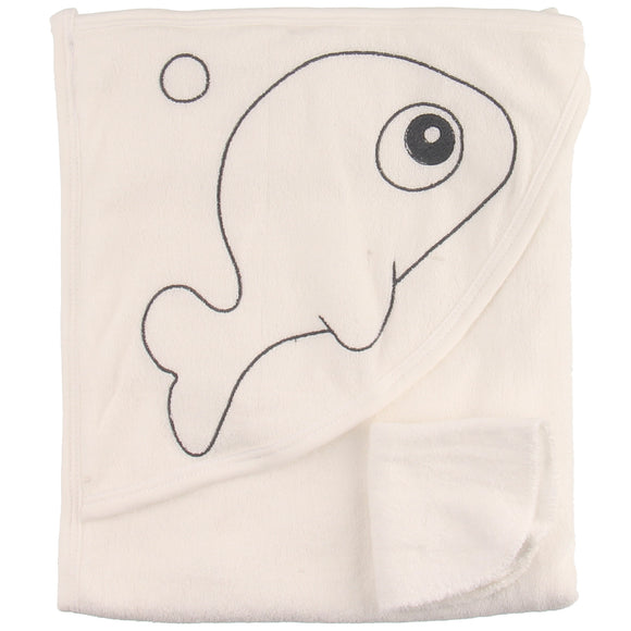 WHALE EMBROIDERED ERASER TOWEL