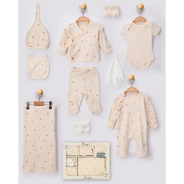 Newborn Baby Layette 10-Piece Set Flower Patterned