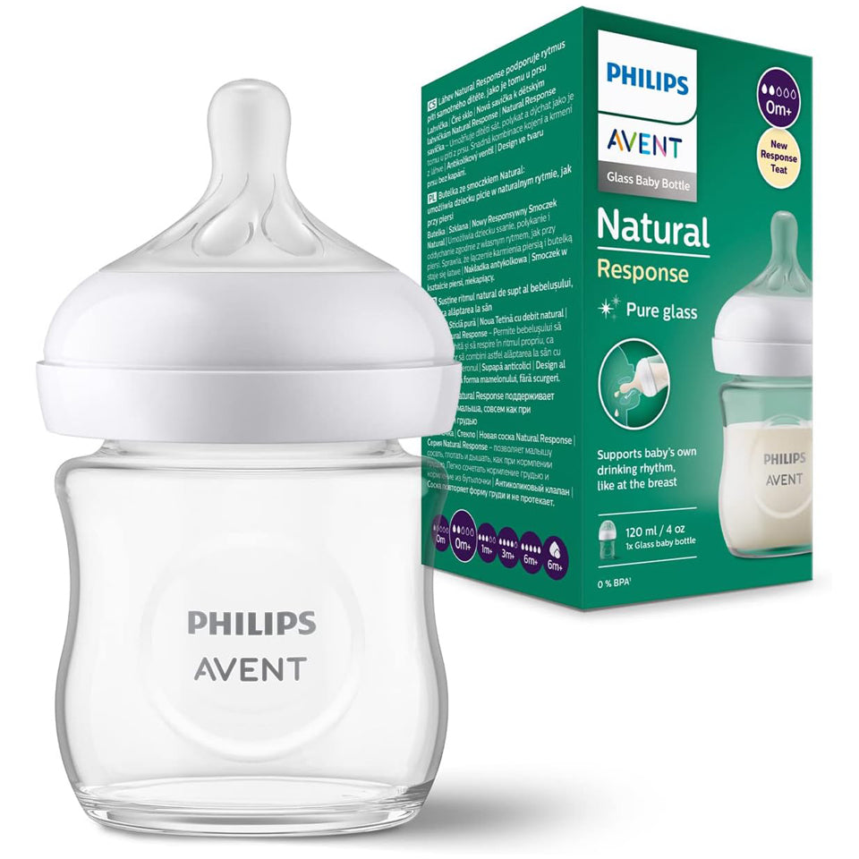 Philips Avent Natural Baby Bottle with Natural Response Nipple & Teal Baby  Gift Set