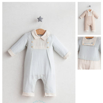 Baby blue OVERALLS 0-9M