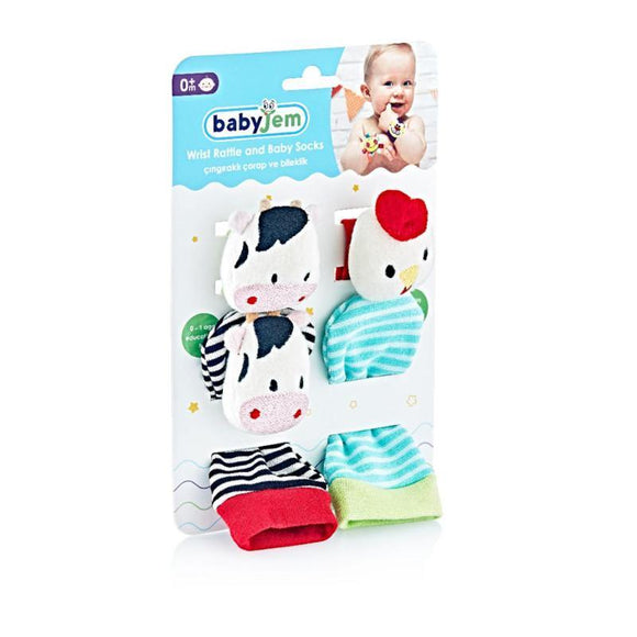 Wrist rattle and baby socks - Mommy And Me