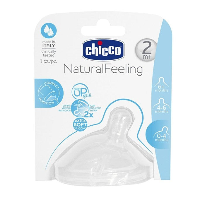 Chicco Teat Step Up Medium Flow - Anti-Colic Baby Bottle Nipple For 2+ Months