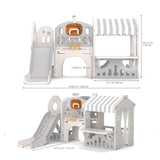 Toddler Slide and Climber Playset with Basketball Hoop and Telescope