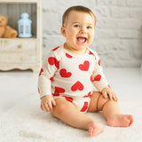 Baby Heart Print Ribbed Bodysuit