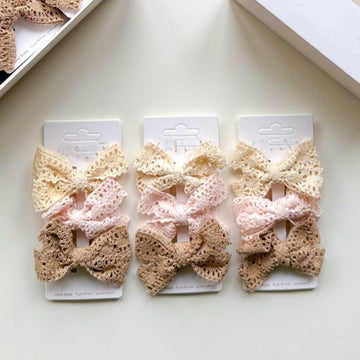 Girls Lace Bow Hair 3-Piece Hair Clip
