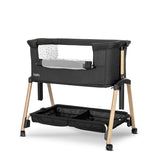 Baby Crib Layla 2In1 With Foldable Side BLACK/wooden effect