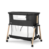 Baby Crib Layla 2In1 With Foldable Side BLACK/wooden effect