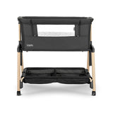 Baby Crib Layla 2In1 With Foldable Side BLACK/wooden effect