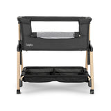 Baby Crib Layla 2In1 With Foldable Side BLACK/wooden effect