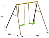 AGILITY Metal swing set 1.90 m with two swing seats.