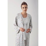 Lycra 3 pcs Maternity Rabe Pajamas Set/Gri