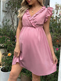 Maternity Ruffle Trim Dress