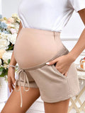 Maternity Adjustable Waist Slant Pocket Shorts