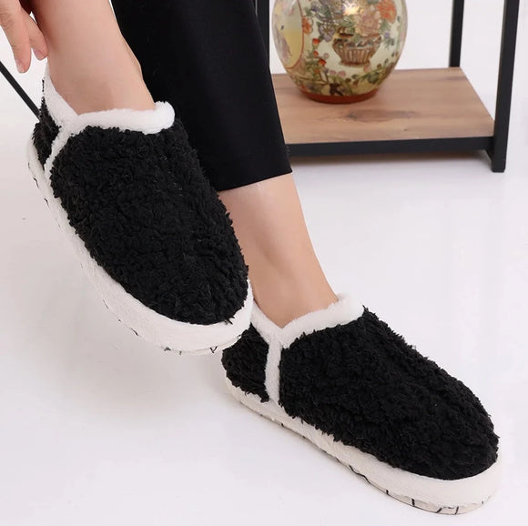Women's Plush Winter Slippers Home Boots Fluffy 36-40 Black