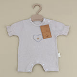 WAFFLE HEART SHORT SLEEVE JUMPSUIt 0-9 m