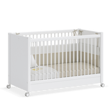 Baby Bed White (60x120 cm) With Wheel