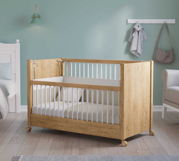 With Wheel Baby Bed Oak (60x120)