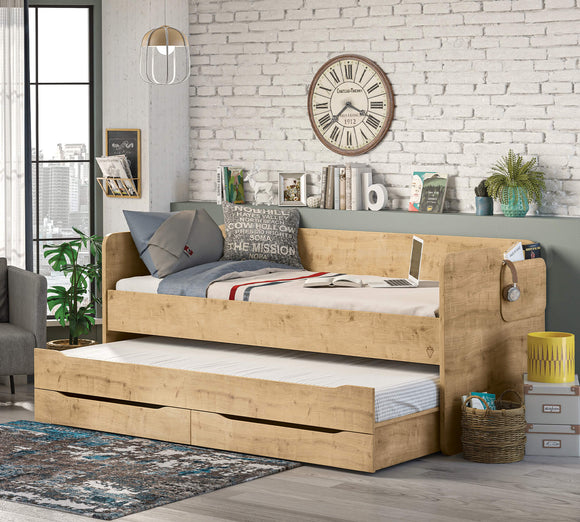 Mocha SOFA BED + Drawer Pull-out Bed (90x200 Cm)