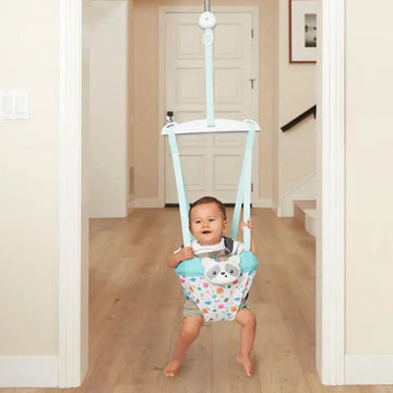 2-in-1 Music & Lights Doorway Jumper – Raccoon