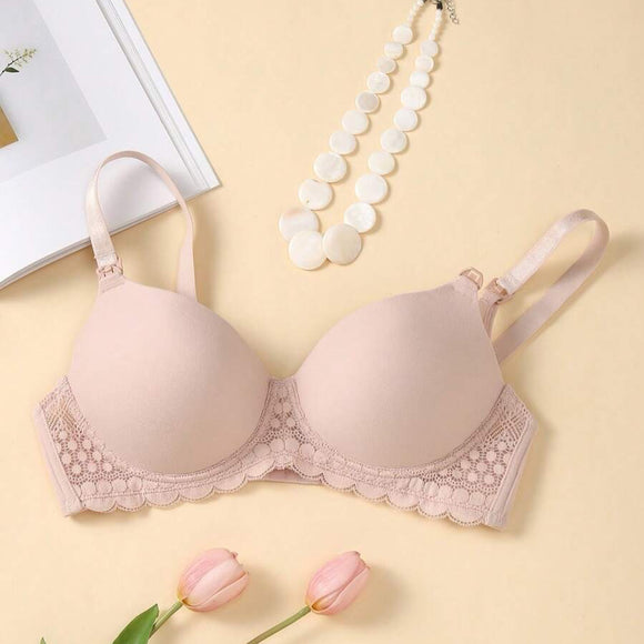Maternity Contrast Lace Underwire Bra Lingerie