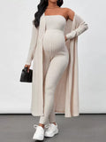 Maternity Ribbed Jumpsuit & Cardigan Set