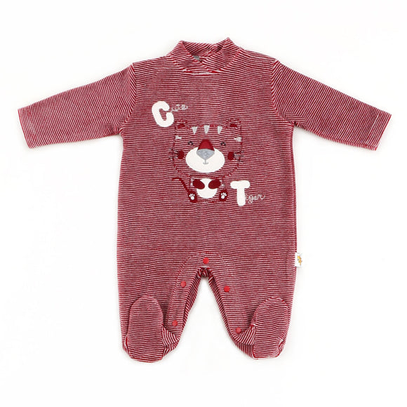 JUMPSUIT...VELVET WITH TİGER 0-9m