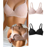 2pcs Maternity Women's Solid Color Simple Daily Wear Underwear Bra Set