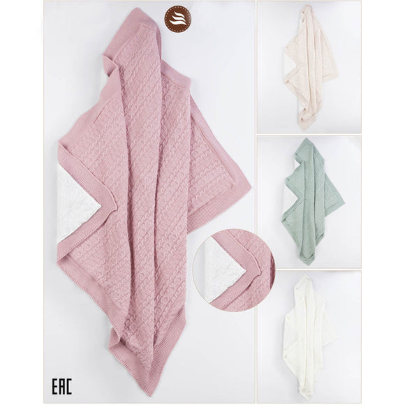 Welsoft Lined Knitted Baby Blanket