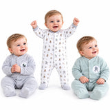 Baby Velour Footed Sleepsuits 3-Pack 3/12m