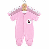 Baby Velour Footed Sleepsuits 3-Pack 3/12m