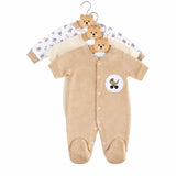 Baby Velour Footed Sleepsuits 3-Pack 3/12m