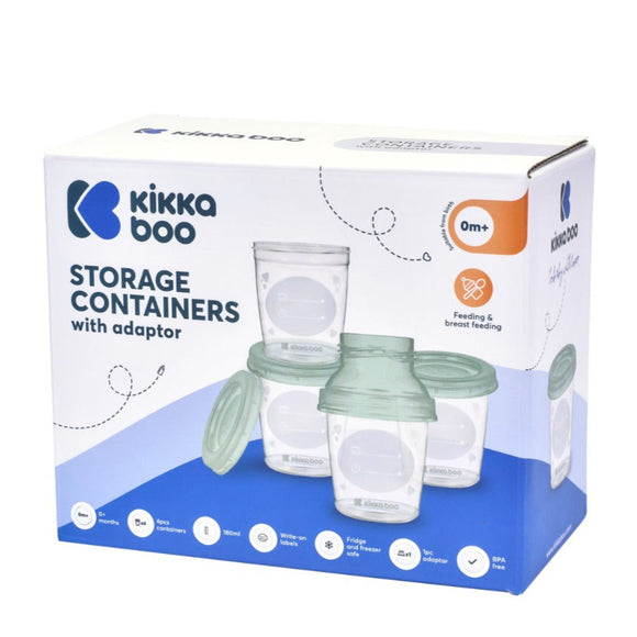 Breast Milk Storage Containers with adaptor Mint
