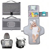 Portable Diaper Changing Station with Zippered Pockets & Stroller Clip