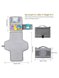 Portable Diaper Changing Station with Zippered Pockets & Stroller Clip