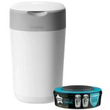 Twist And Click Advanced Nappy Bin W/ 1 Refill Cassette (White)