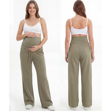 Maternity Sweatpants – Over-Bump Wide-Leg Pants