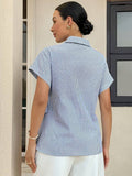 Maternity Striped Batwing Short Sleeve