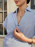 Maternity Striped Batwing Short Sleeve