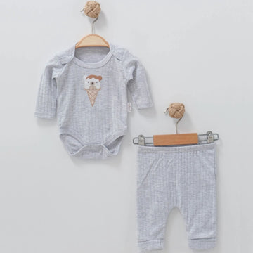 Baby Ice Cream Bear Bodysuit & Pants Set