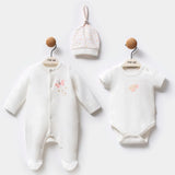 Moi Noi Baby Girl Romper Set with Hat