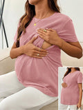 Maternity Round Neck Short Sleeve Top