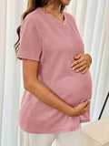 Maternity Round Neck Short Sleeve Top