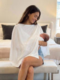 Maternity Summer Casual Loose Asymmetric Hem Split T-Shirt