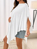 Maternity Summer Casual Loose Asymmetric Hem Split T-Shirt