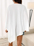 Maternity Summer Casual Loose Asymmetric Hem Split T-Shirt
