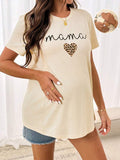 Maternity Casual Leopard Print Heart