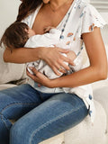 Maternity Elegant Floral Nursing Top