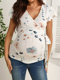 Maternity Elegant Floral Nursing Top