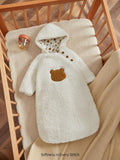 Baby Bear Embroidery Hooded Sleeping Bag